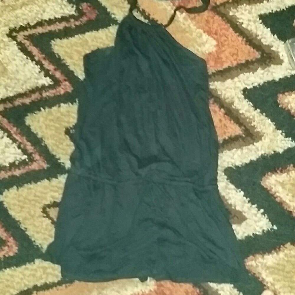 Express black cotton halter neck romper